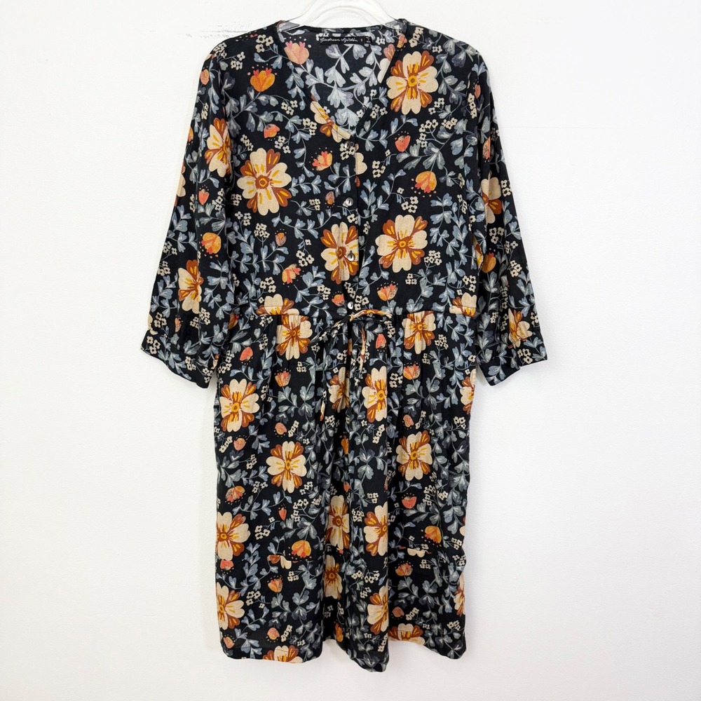 Gudrun SjΓΆdΓ©n Floral Organic Cotton Midi Dress Size Small